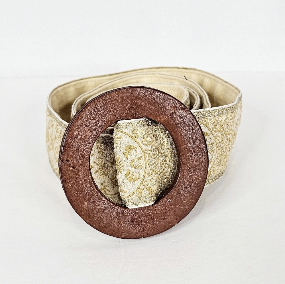 Fabric Belt with Leather Buckle